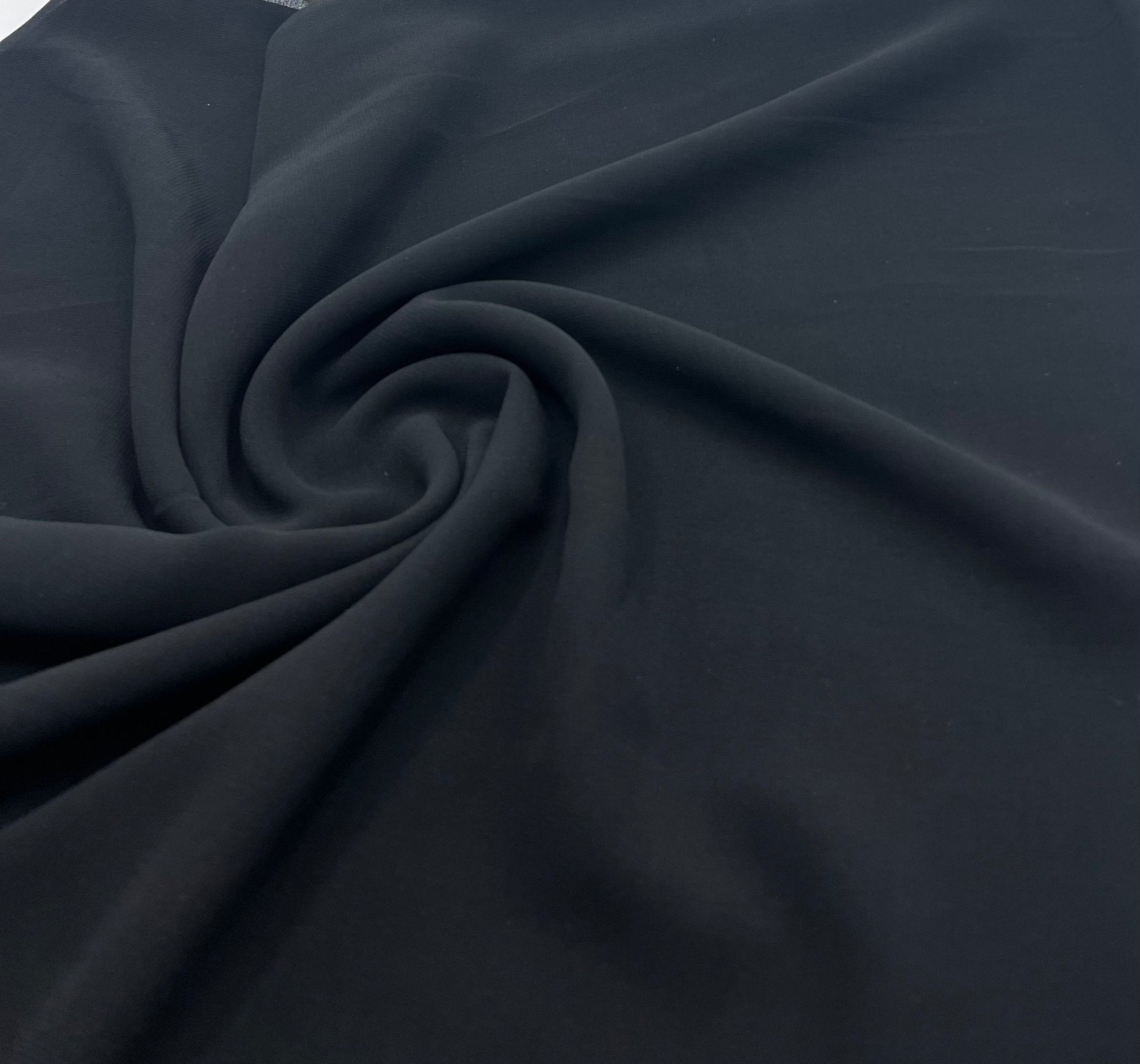 Plain Black Chiffon Fabric - T9 Fabrics